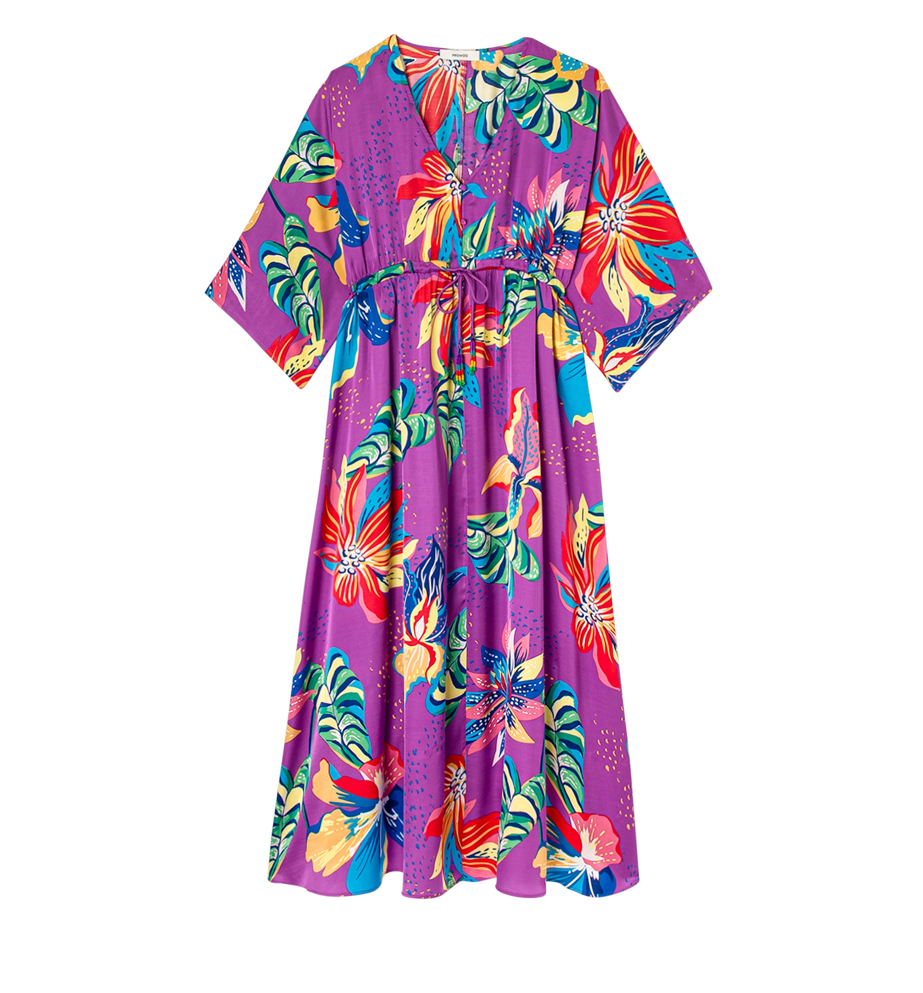 Robe longue imprimée - Imprimé violet