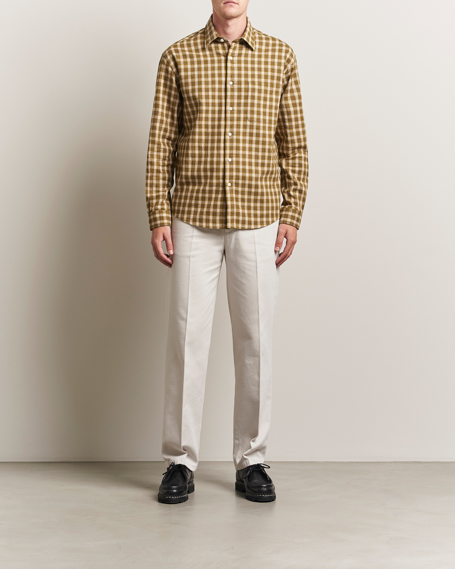NN07 Deon Flannel Checked Shirt Green