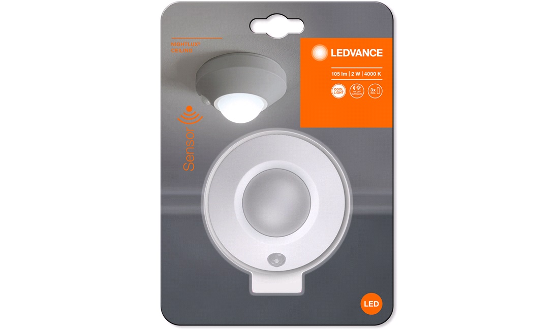 Batteri loftlampe m. sensor Nightlux