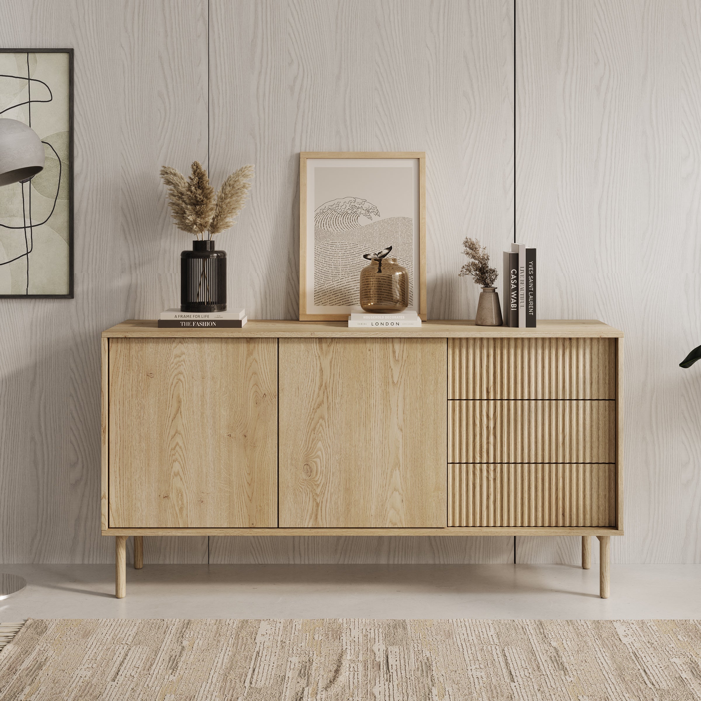Meubella - Tenerife - Dressoir - Eiken - 154 cm
