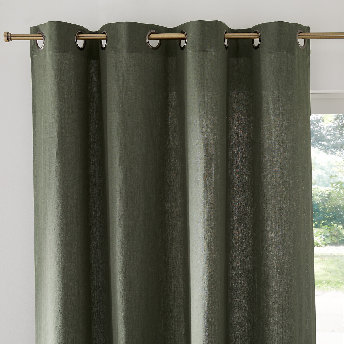 LA REDOUTE INTERIEURS<br>Cortina de linho lavado com ilhós, radiador, Onega