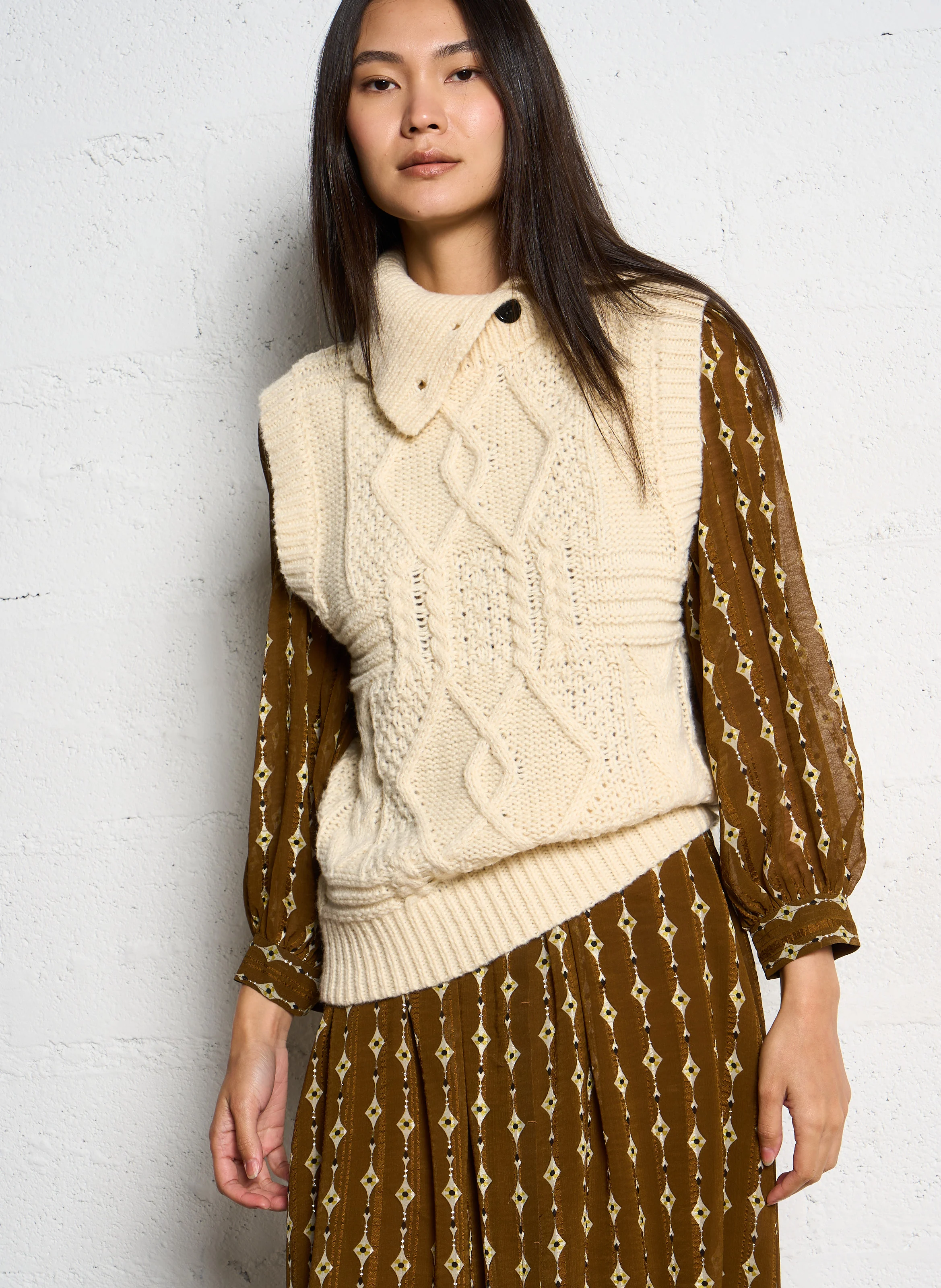 Pull col roulé| Blanc
