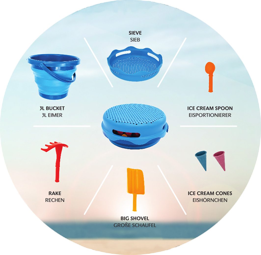 Schildkröt Fun Sports 7in1 Sand Toys Set blau