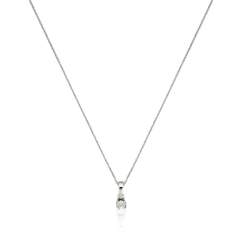 Pendentif Or Blanc et Diamant