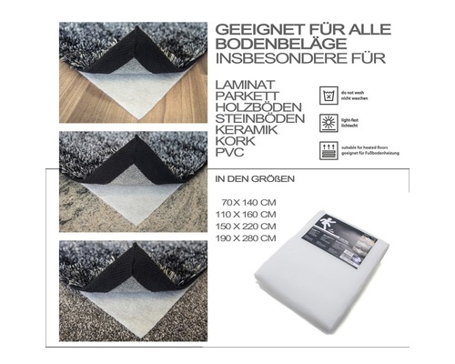 Antislipmat voor tapijt, wit, 110x160 cm