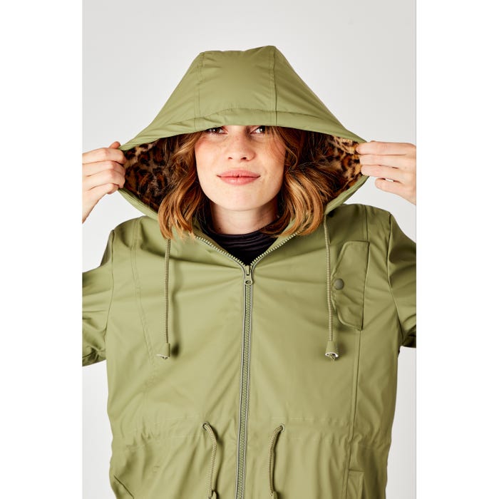 Veritas-Waterafstotende parka luipaard fake fur