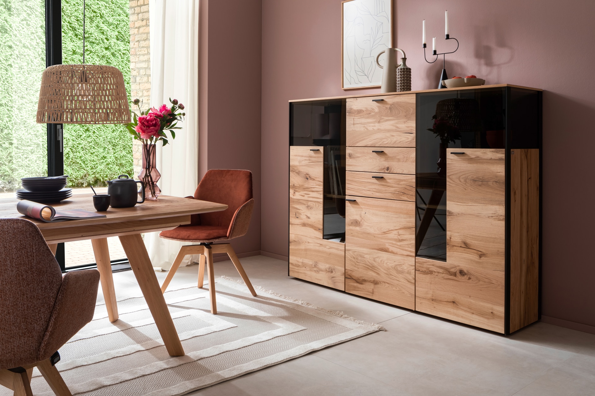 easy! by FHL Retrofit Pendelleuchte Macra beige 46x46cm H140cm