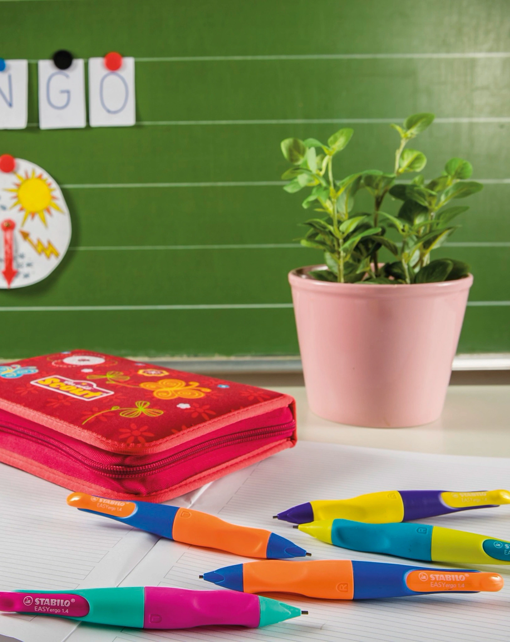 Druck-Bleistift STABILO® EASYergo 1.4 für Rechtshänder in türkis/neonpink