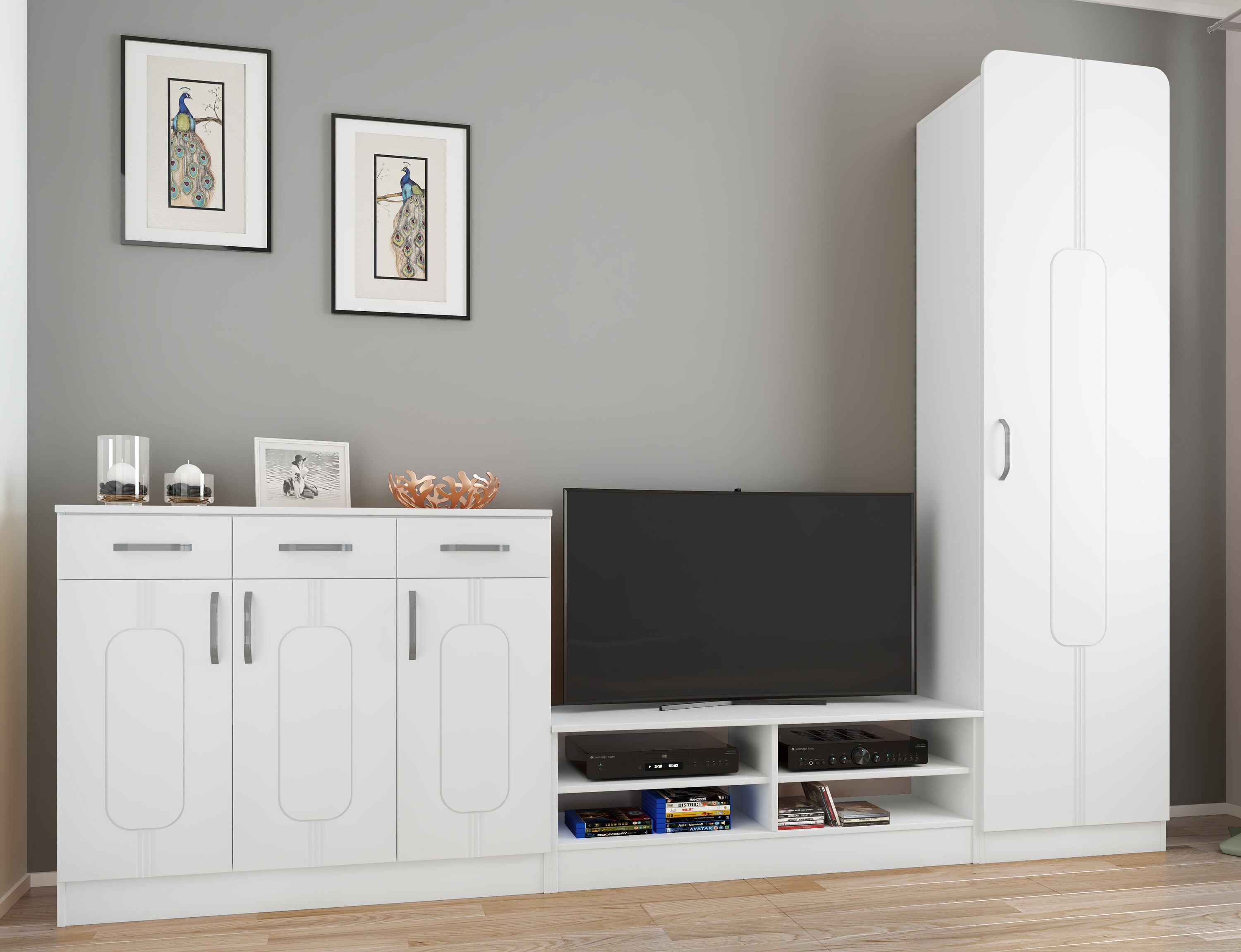 VCM Holz TV Lowboard Möbel Fernsehschrank Tisch Konsole Fernsehtisch Balia