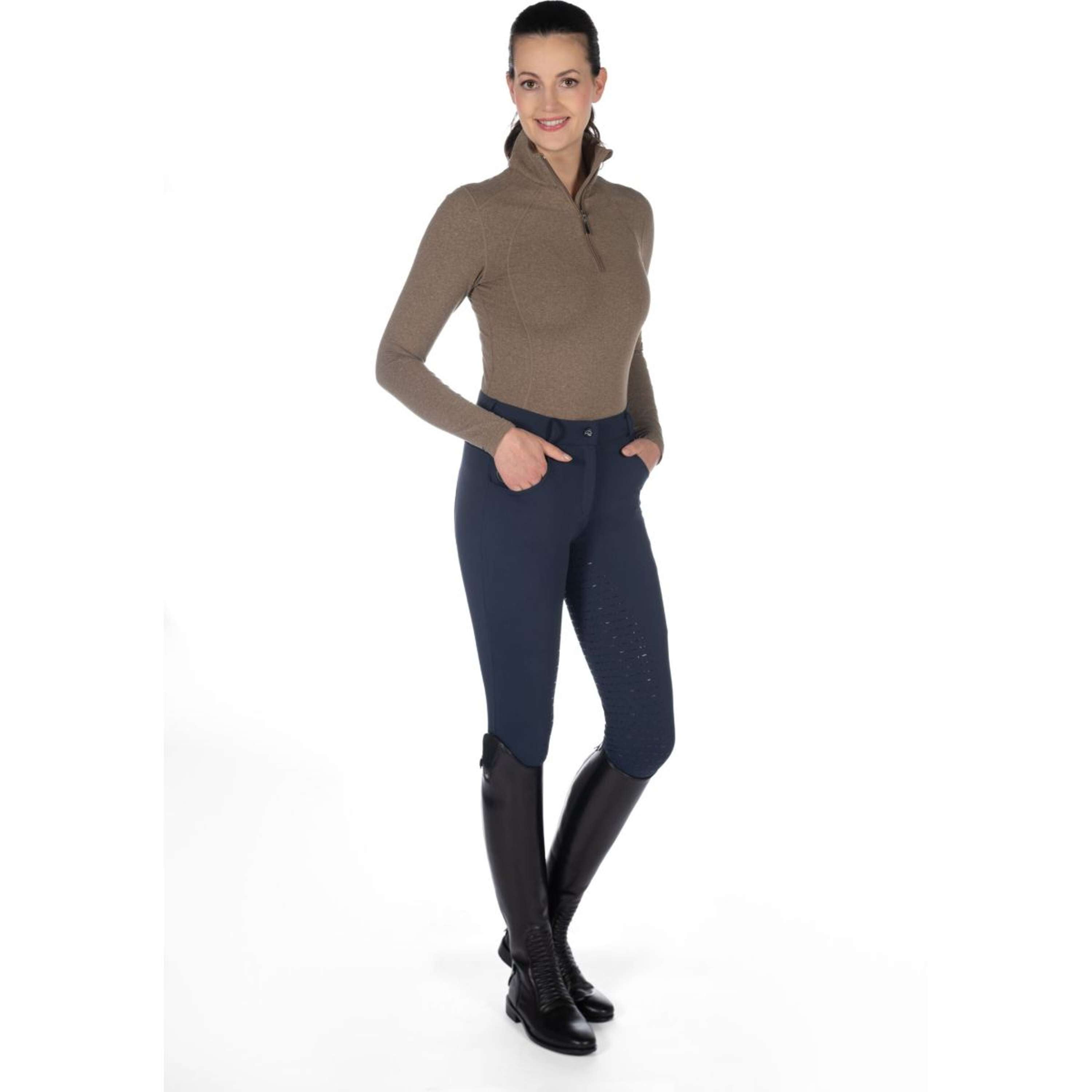 HKM Rijbroek Comfort Full Grip Donkerblauw