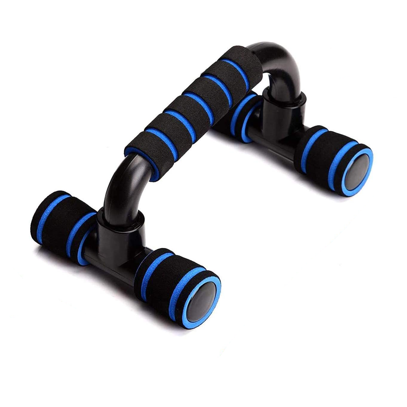 (2er Set) Liegestütze Griffe gepolsterte Fitness Push-Up Bars Home Workout - Schwarz / Blau