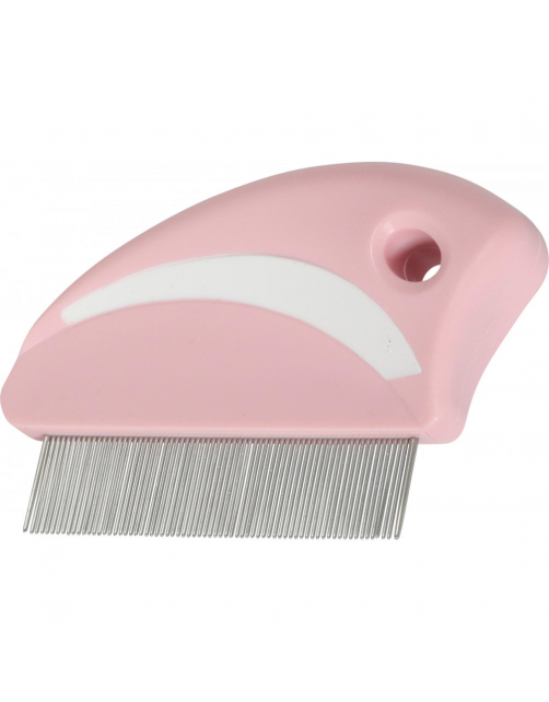 Zolux Anah Cat Ronde Vlooienkam - Kattenvachtkam - 1.7x5.8x8.5 cm Pink Wit For Cat. All Coat Types