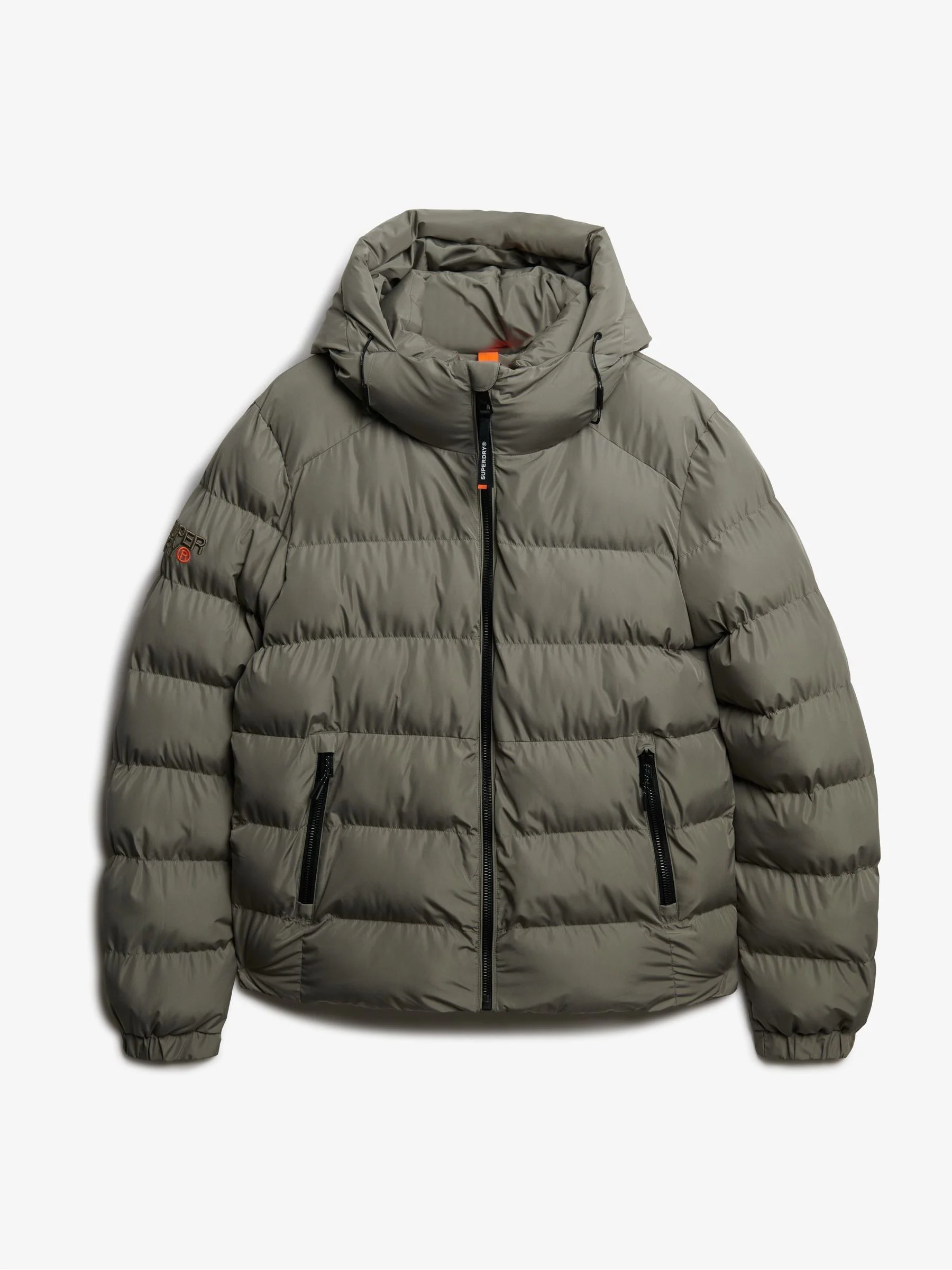 Licht kakigroen - Superdry - Gewatteerd sportjack met capuchon