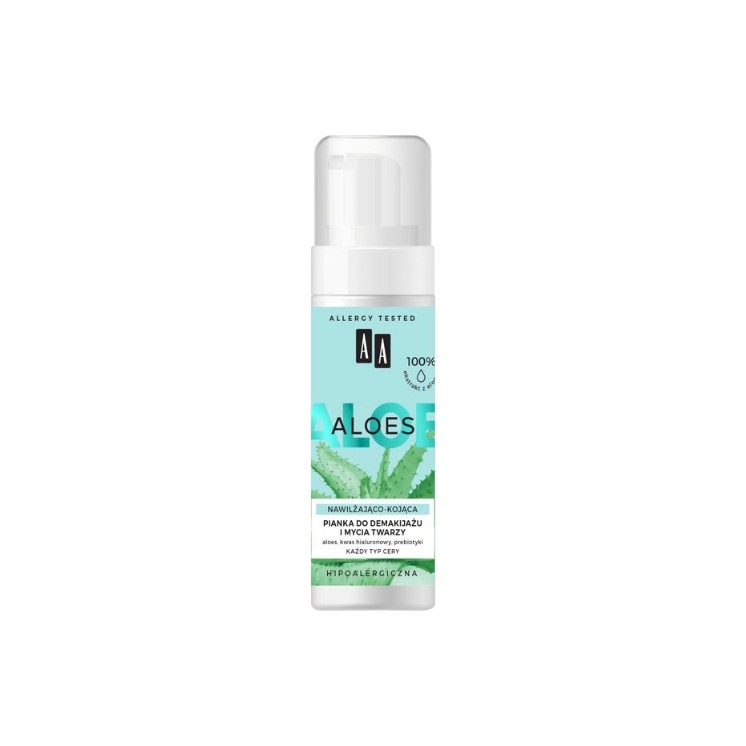 AA Aloë 100% Aloe vera extract Hydraterend en verzachtend schuim voor het verwijderen van make-up en het wassen van het gezicht