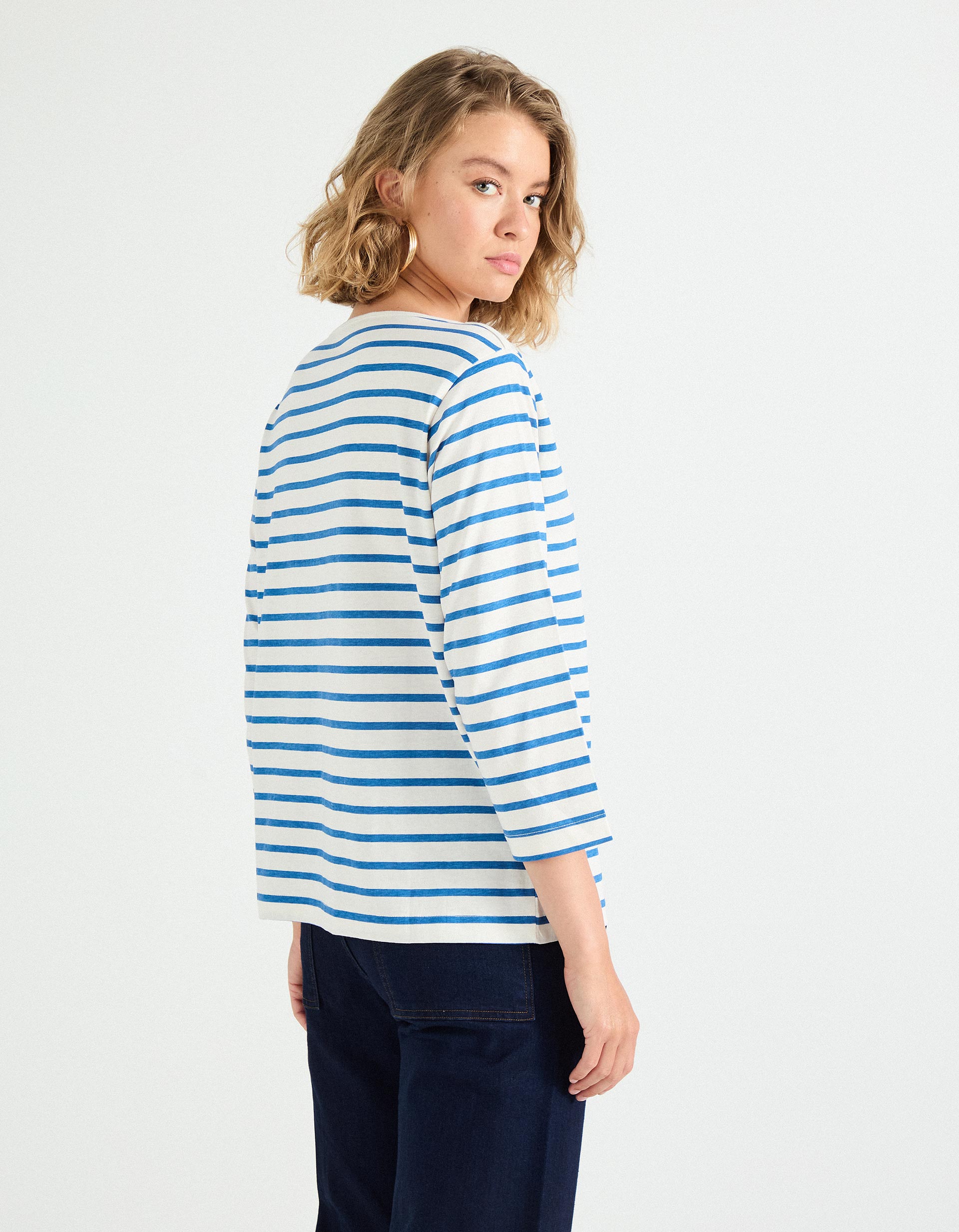 Camisola Riscas, Mulher, Azul
