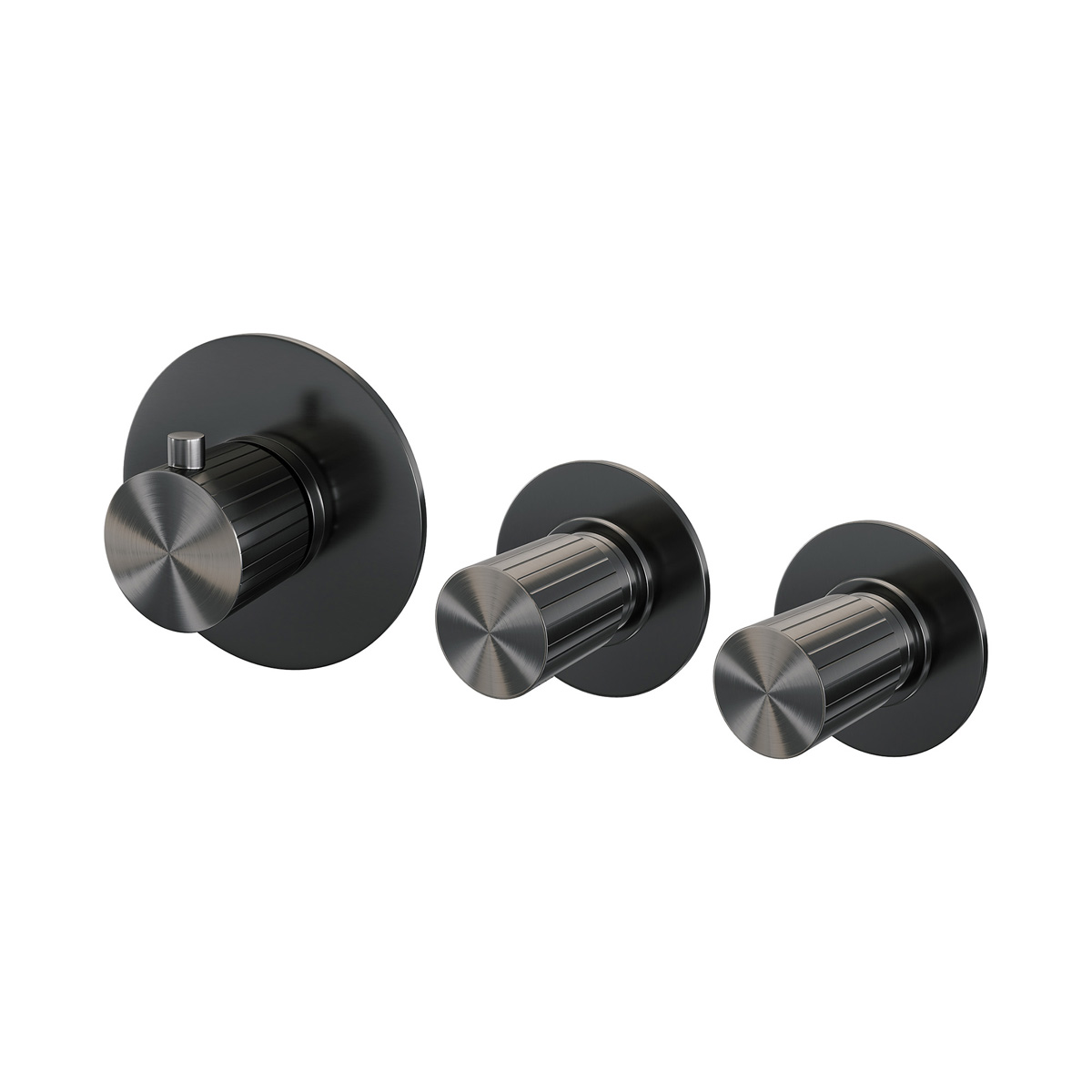 Brauer Stripe inbouw badkraan met 3 standen handdouche gunmetal geborsteld PVD