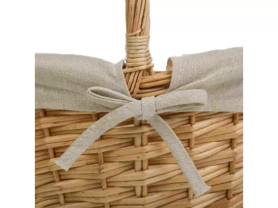 Ensemble de 3 paniers en osier marron doublés