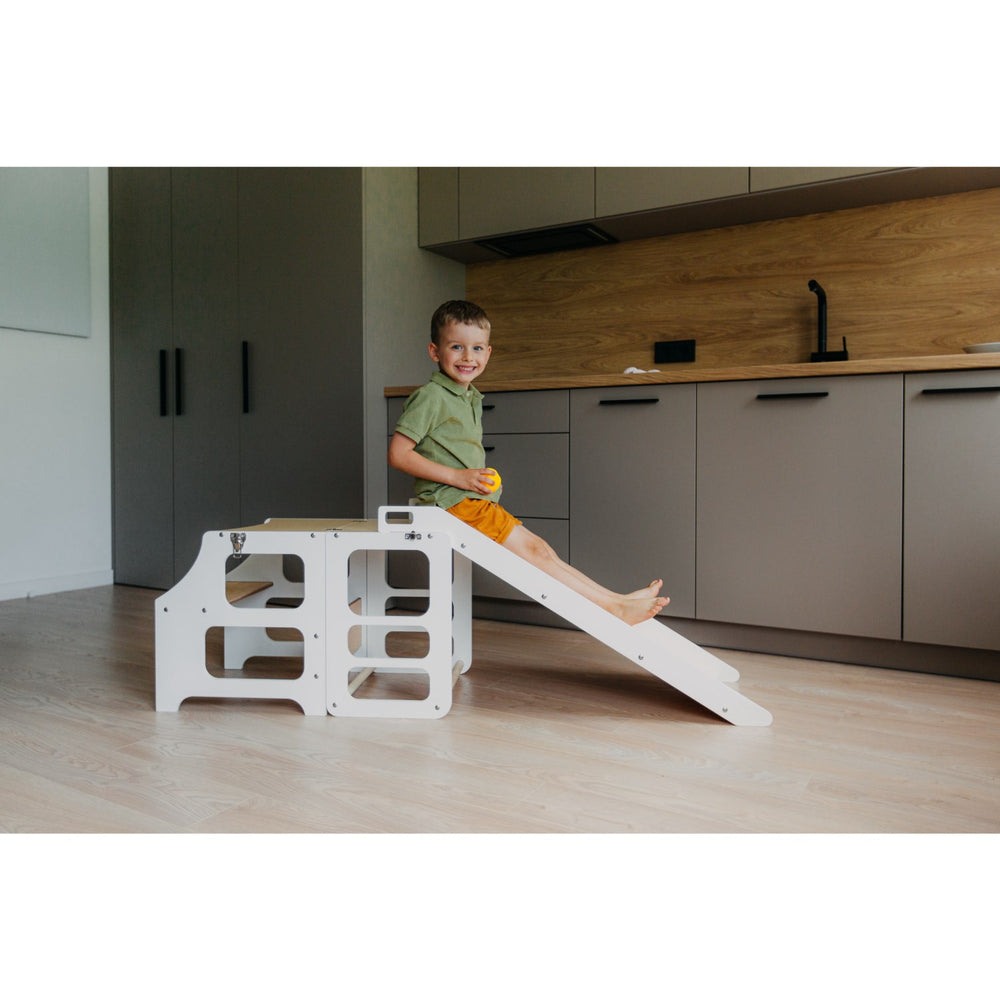 Køb Duck Woodworks Læringstårn m. Rutsjebane White