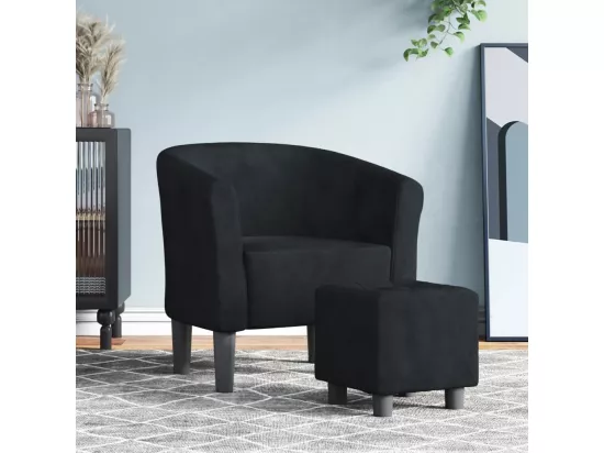 Chaise cabriolet avec repose-pied noir velours