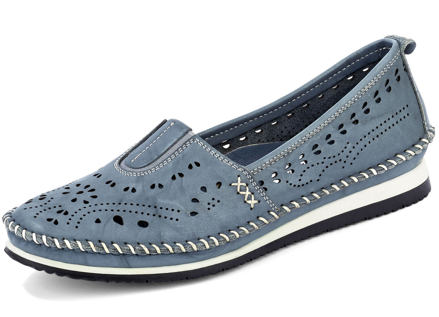 Andrea Conti, sommerliche Damen-Slipper, mit Gummizug