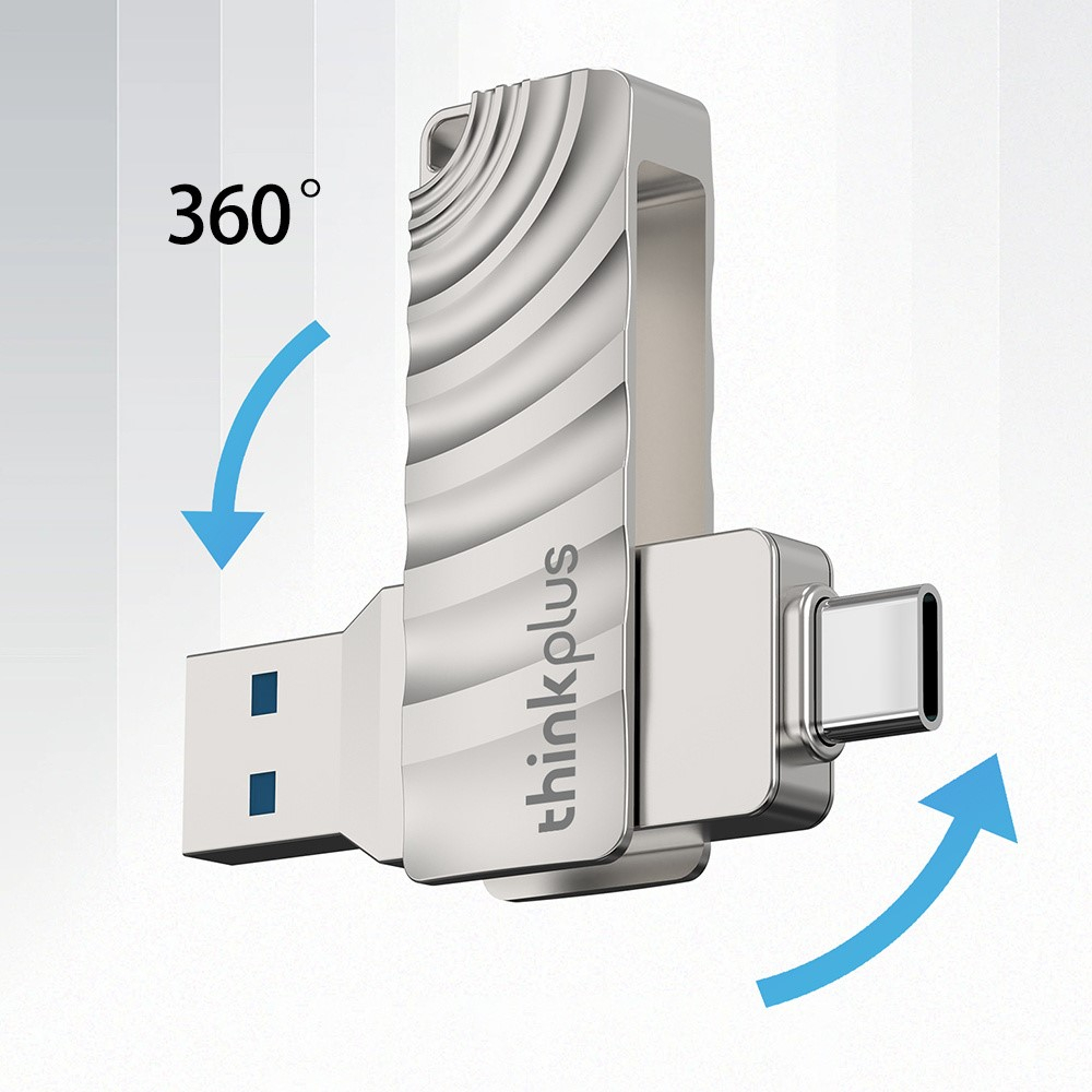 (128GB) Thinkplus USB C / USB 3.2 Speicher Stick Flash Drive mit 100 Mbit/s Lesegeschwindigkeit (MU232) - Silber