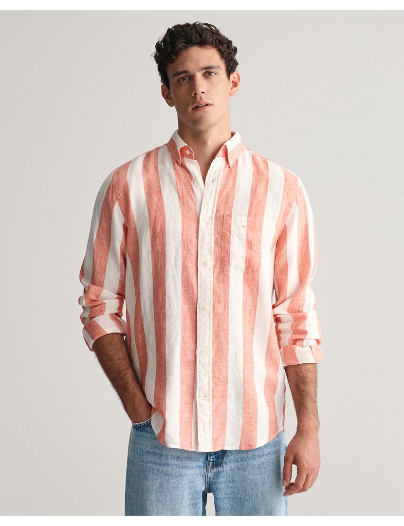 Long Sleeve Striped Red Shirt