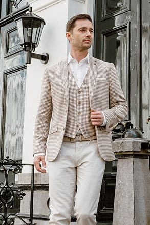 Suitable Gilet Ruiten Beige SPE23111KR21ST-830 camel kopen