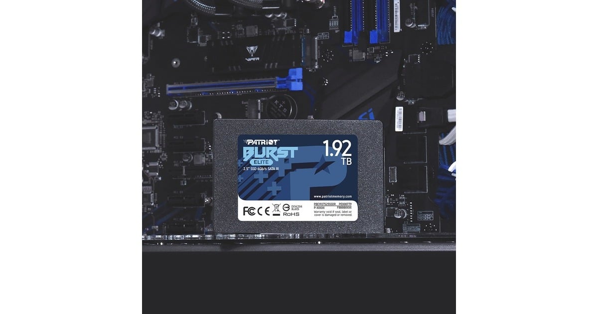 PatriotBurst Elite 1.92 TB SSD  (Zwart, PBE192TS25SSDR, SATA 6 Gb/s)