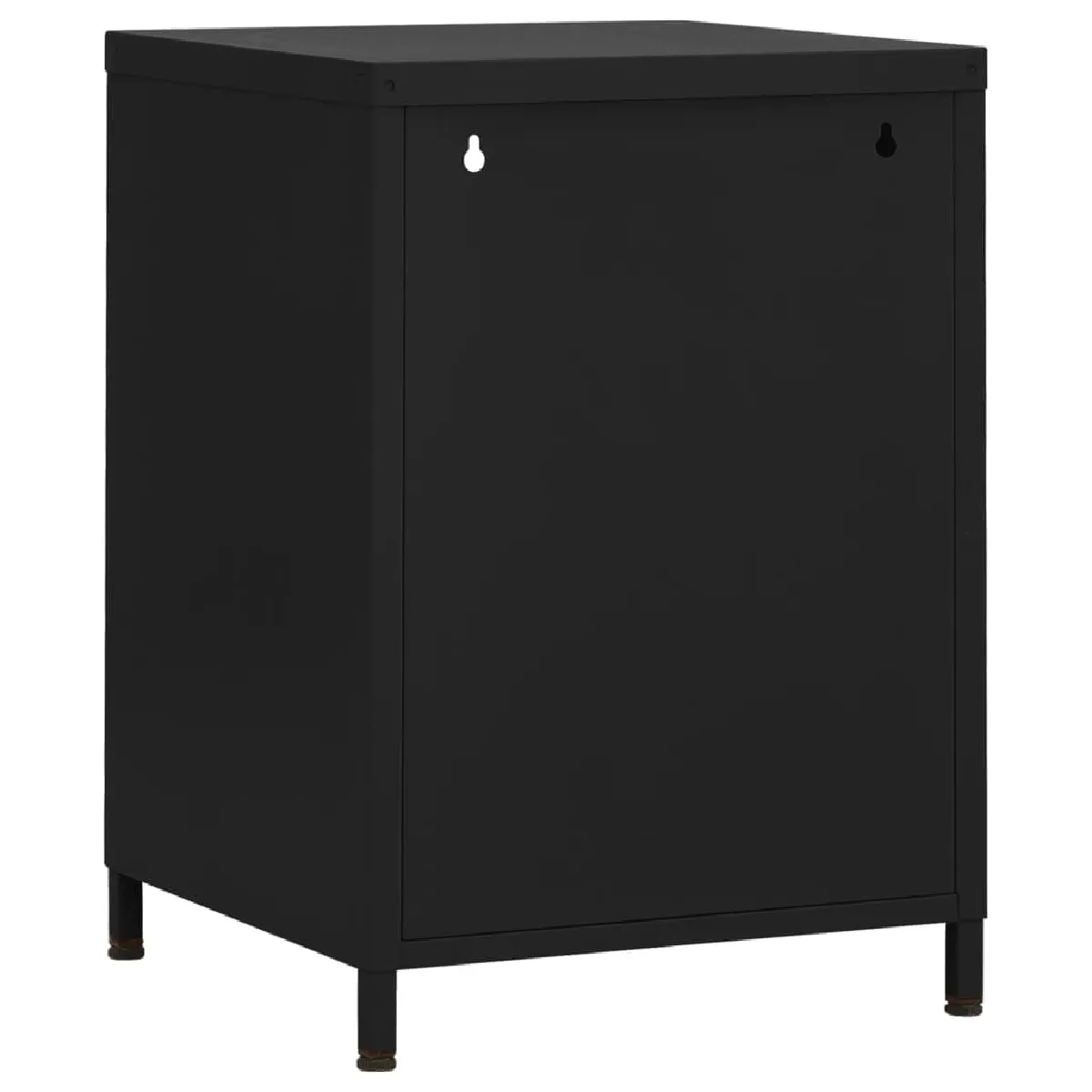 vidaXL Table de Chevet - Noir - Acier