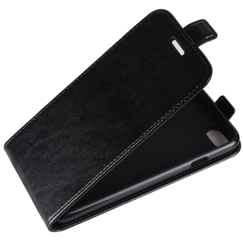 iPhone SE (2022/2020) / 8 / 7 / 6S Leder Tasche Flip Cover Vertikal - Schwarz