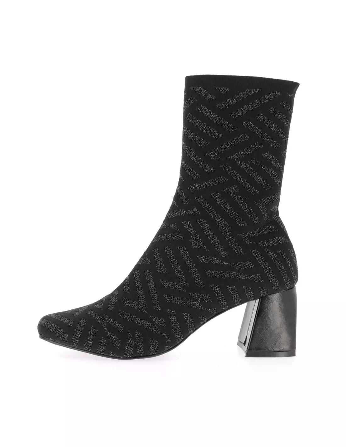 LA STRADA 2203631 - Boots & bottines BLACK-SILVERKNITTED