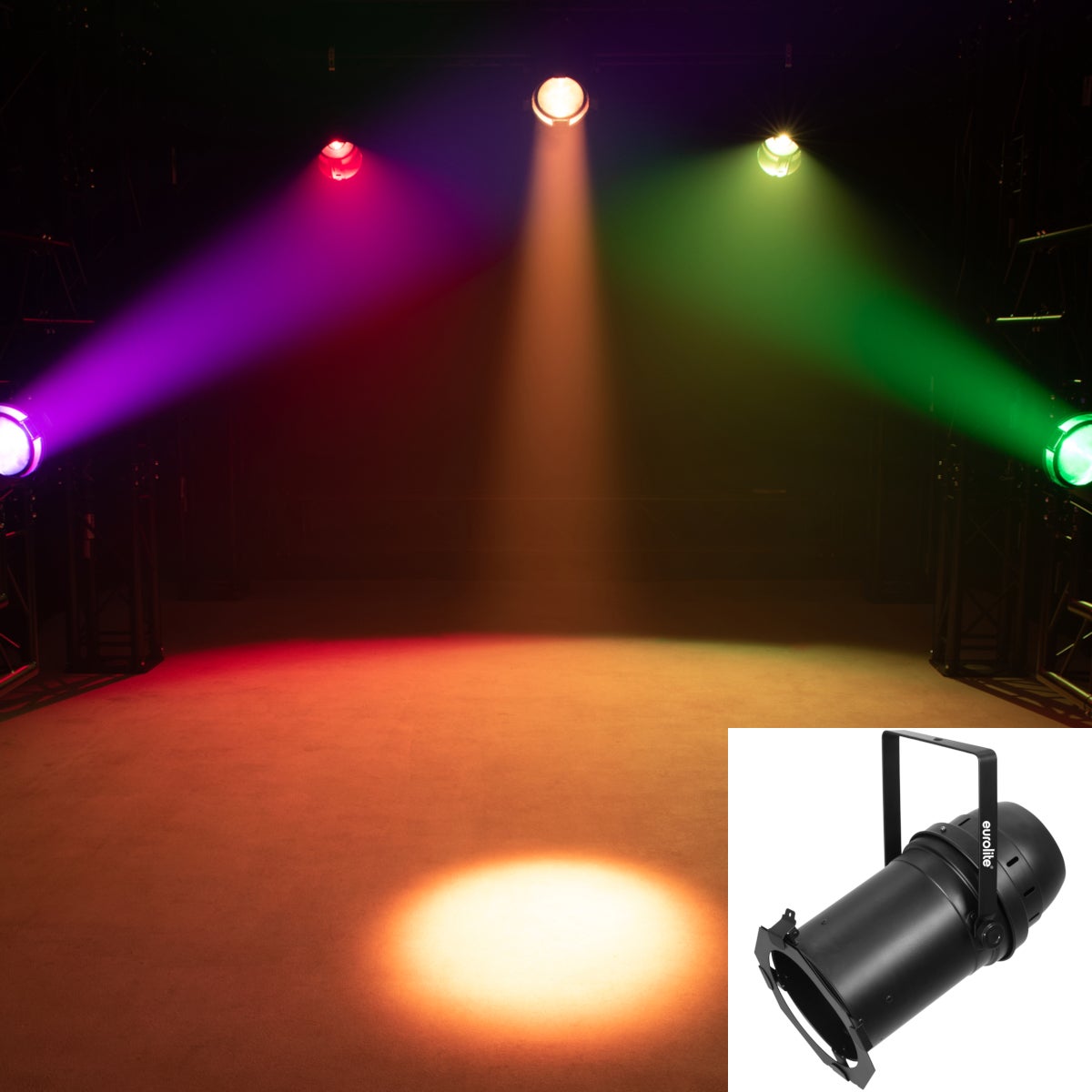 Eurolite LED PAR-64 COB RGBW 120W Zoom bk MK2 theater spot