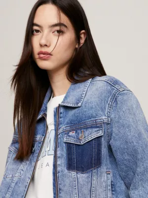 Jaqueta jeans Izzie com zíper