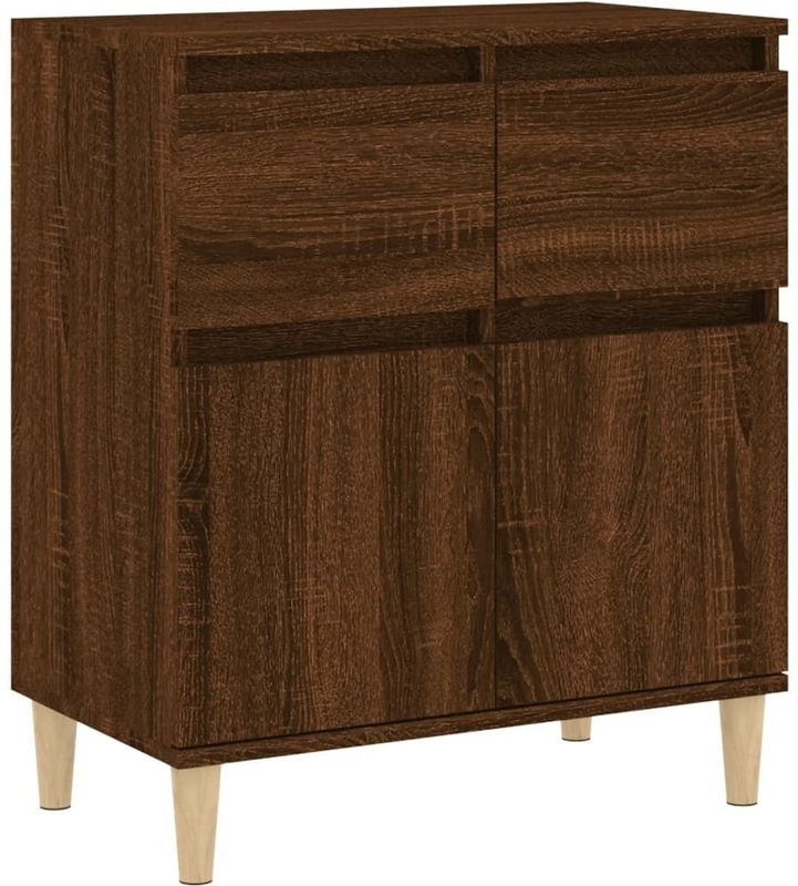 vidaXL - Dressoir - Bruin - Bewerkte Hout - 2 Lades 2 Vakken