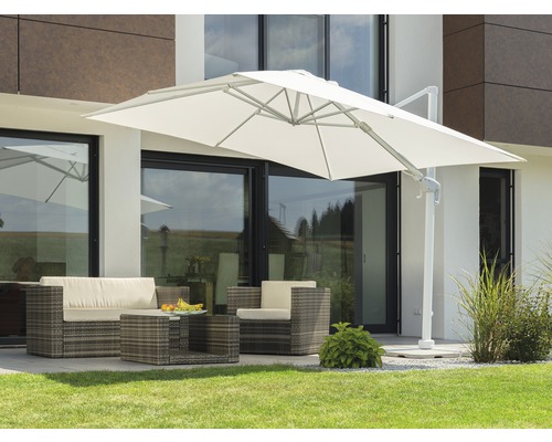 Schneider Rhodos Twist Bianco parasol, 300 x 300 cm, H 264 cm, wit