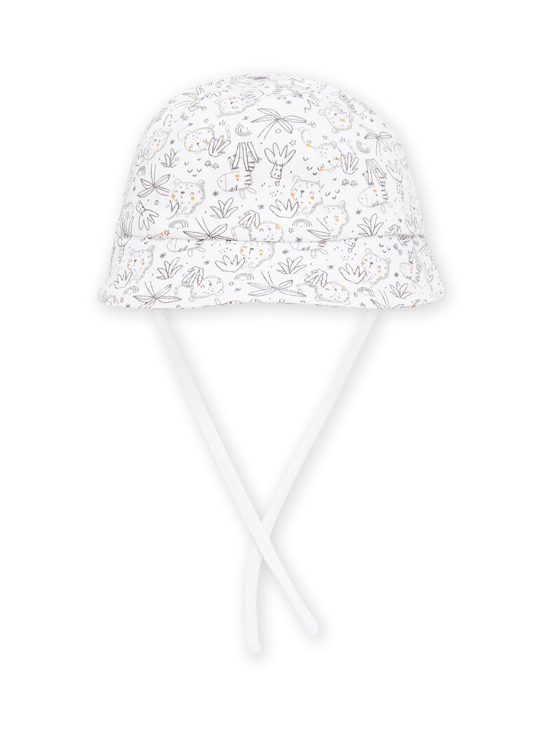 Chapeau blanc à imprimé fantaisie