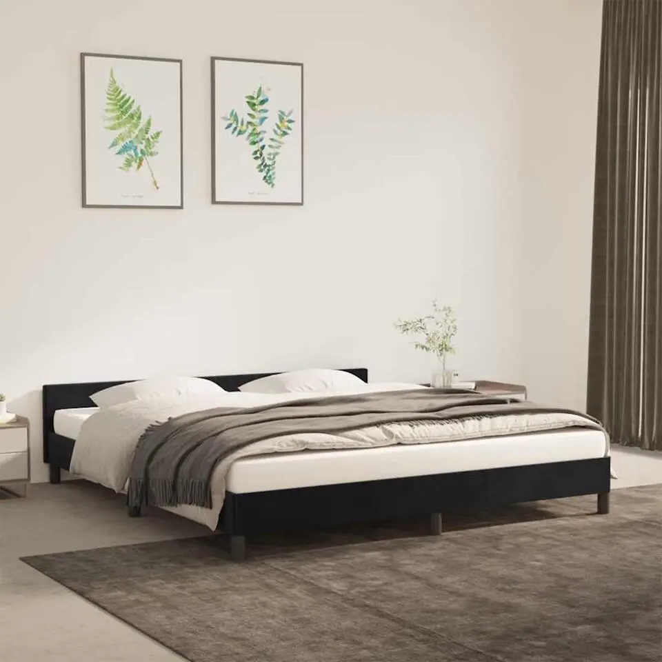 vidaXL - Tweepersoonsbed frame zonder matras - Zwart - Fluweel - 180x200 cm