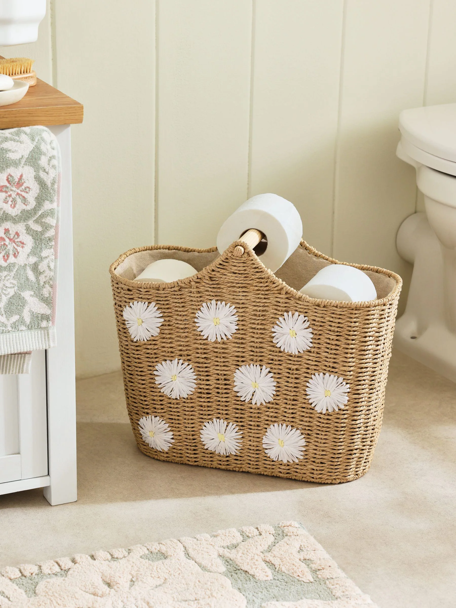 Daisy - Geweven toiletrolhouder en -opbergset