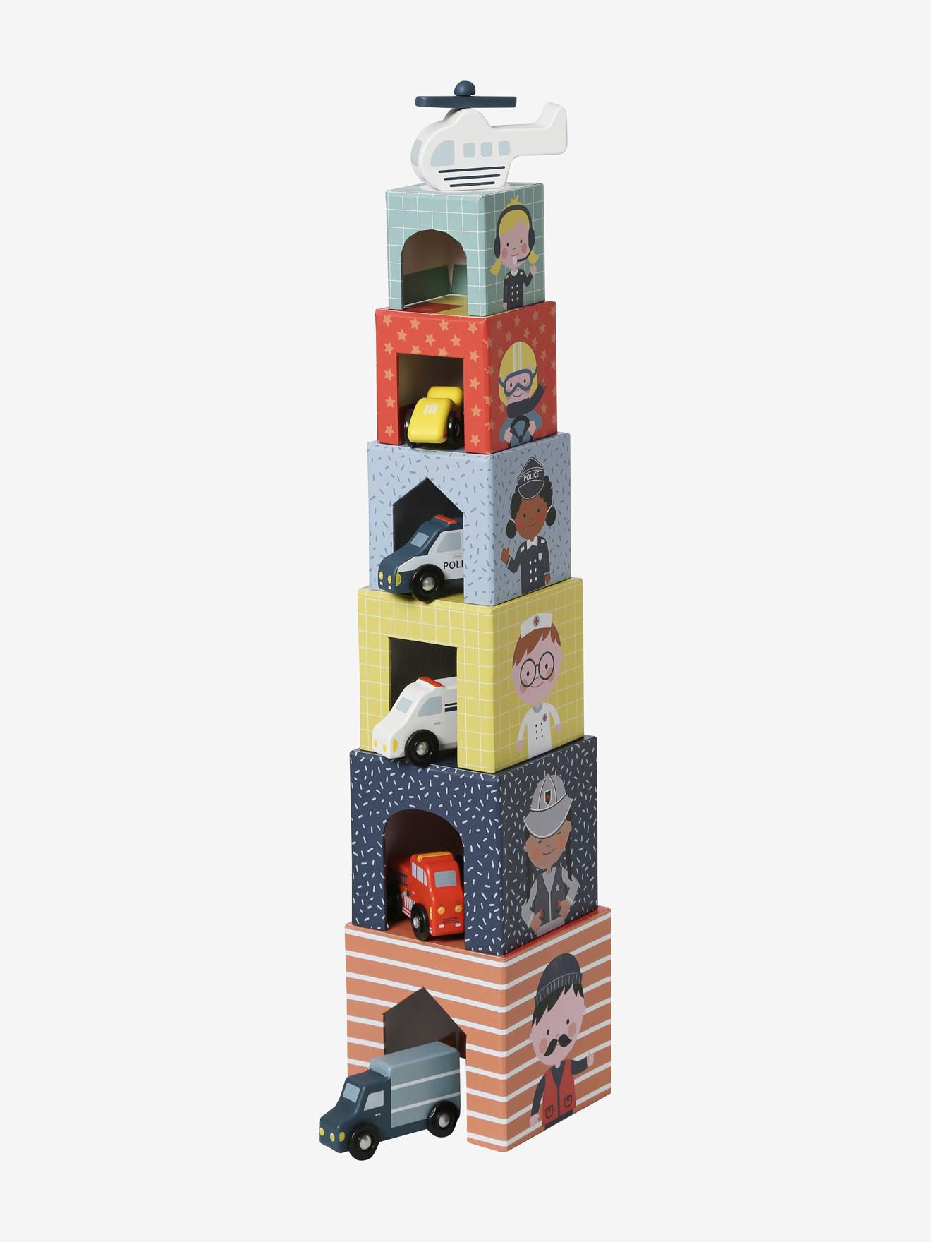 Torre cúbica Carrinhos de bebê multicoloridos