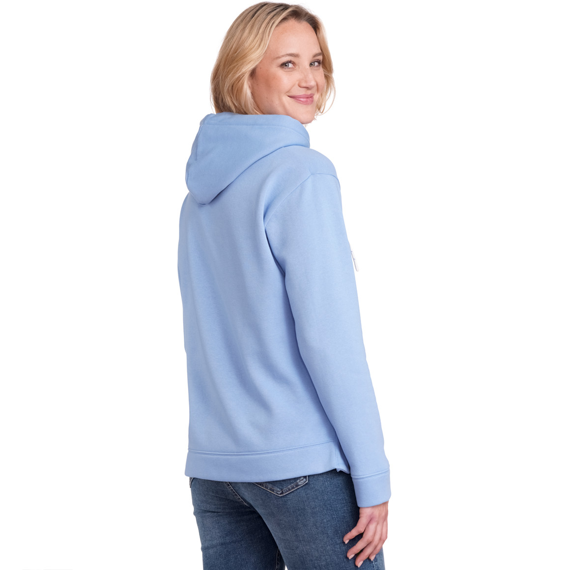 Gina Damen Hoodie mit Schriftzug hellblau