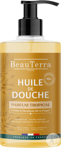 Beauterra Huile De Douche Parfum Tropical Flacon Pompe 750ml