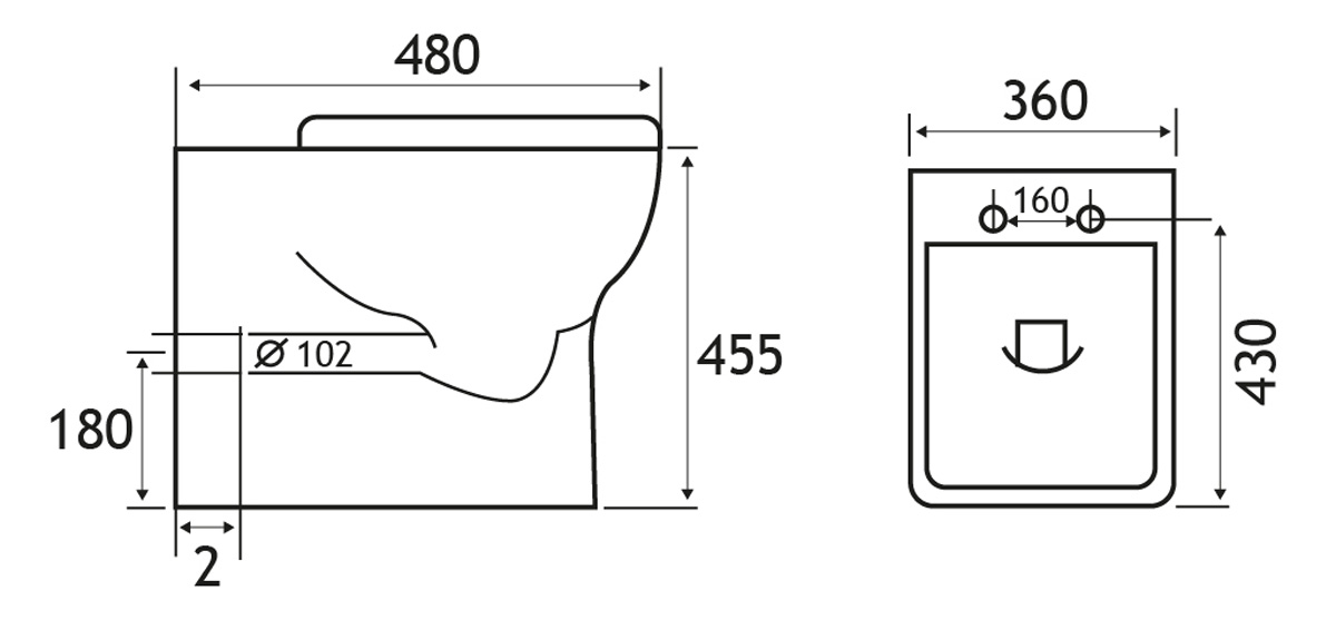 Eastbrook Bijou Comfort staand randloos toilet wit glans