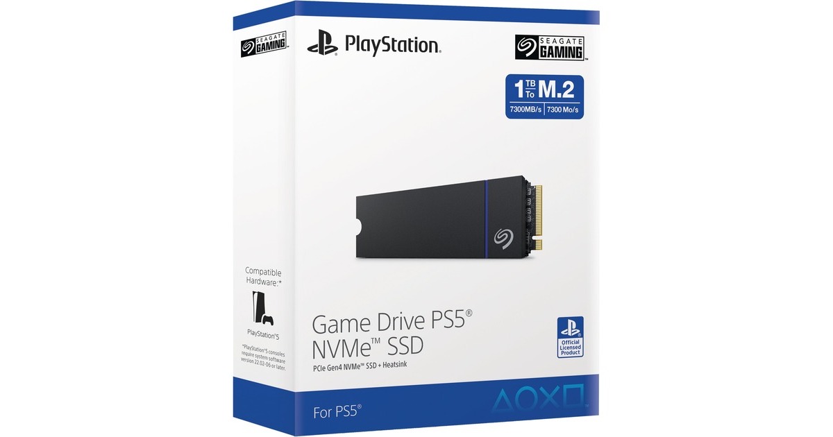 SeagateGame Drive PS5 NVMe 1 TB SSD  (PCIe Gen4 ×4 NVMe 1.4, M.2 2280)