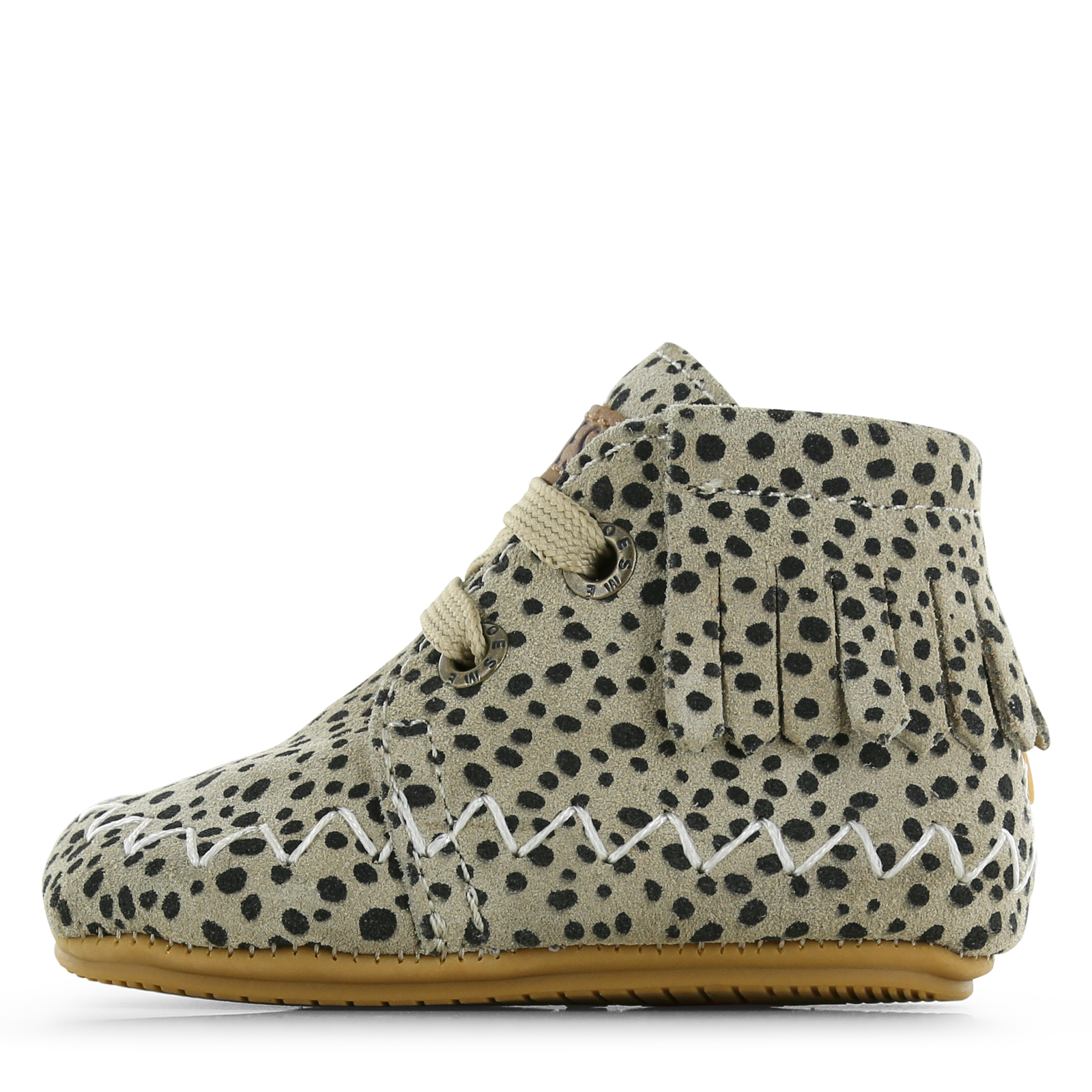 Shoesme beige BABY-PROOF® schoentje met franjes Suède | Meisjes schoenen