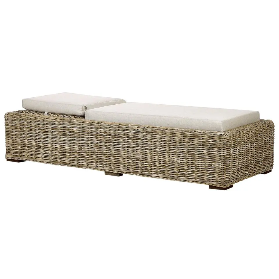 PALESE - Ligstoel - Taupe - Rotan