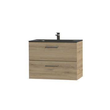 Tiger badkamermeubel Studio 80cm chalet eik/matzwart met RVS greep