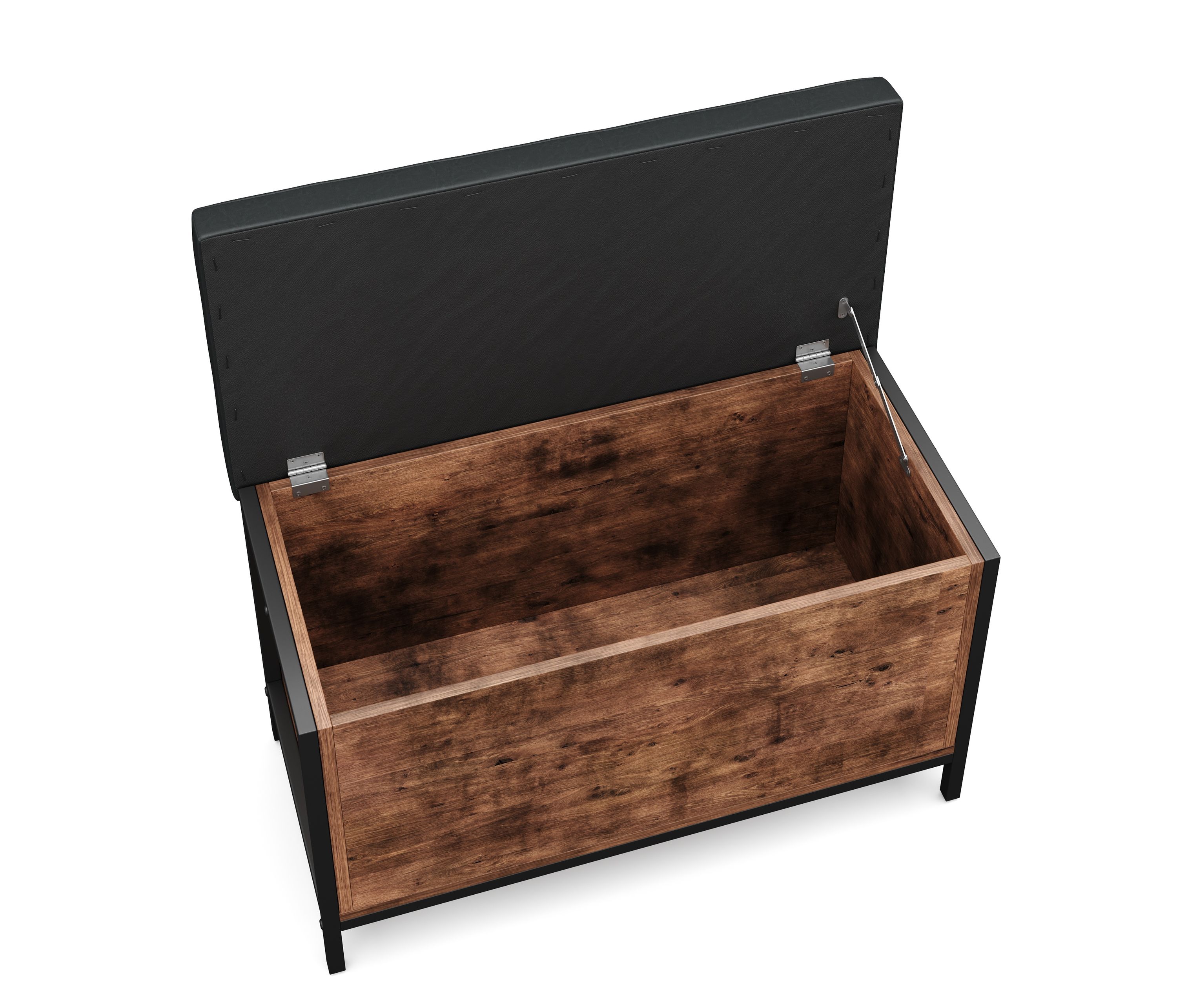 Truhe Leder Vintage BONITA 80 x 50 x 40 cm