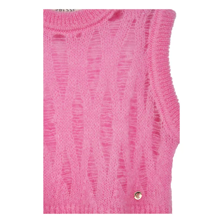 Tressé Pull Sans Manches Mariza Kid Mohair | Rose