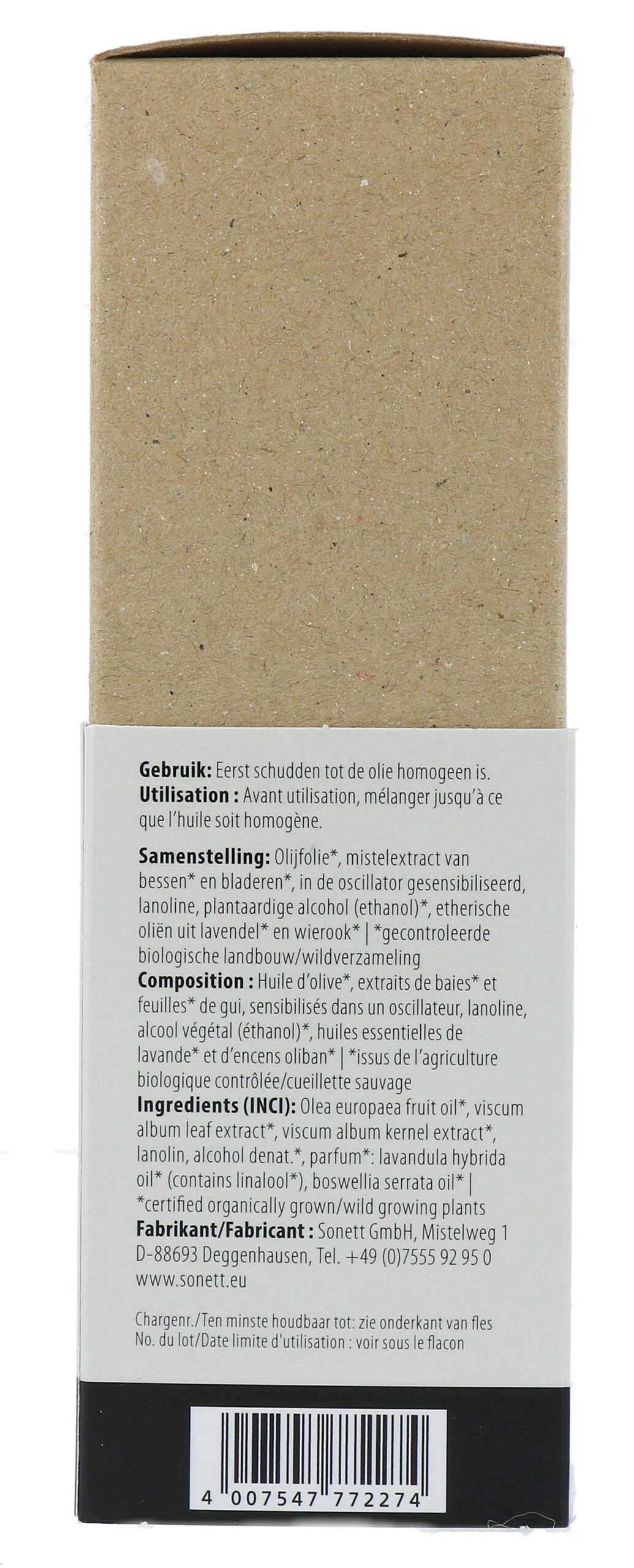 Sonett Mistelform Lichaams- en Massageolie Lavendel & Wierook (145 ml)
