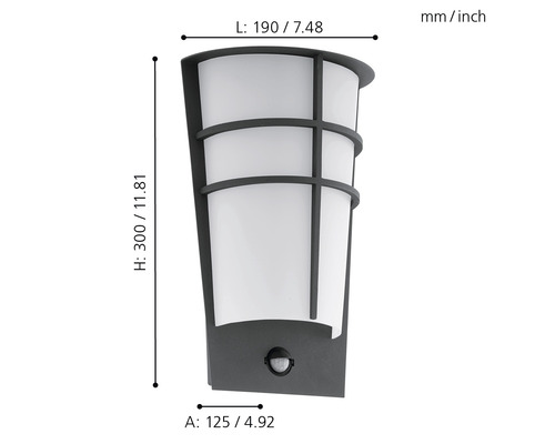 LED sensor buitenwandlamp 2x2,5W 360 lm 3000 K warm wit H 300 mm Breganzo antraciet/wit